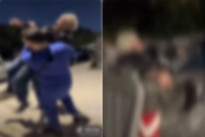 Anziano caricato in un cassonetto