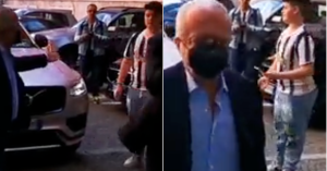 De Laurentiis e la foto con il tifoso della Juve