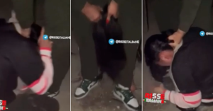 Le tagliano i capelli in video
