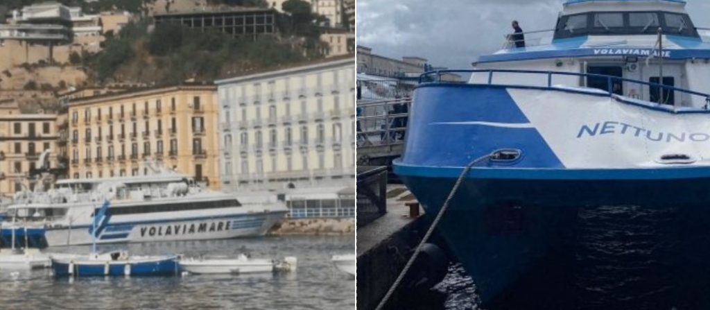 Onda travolge aliscafo a Mergellina