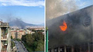 incendio napoli campo rom gianturco