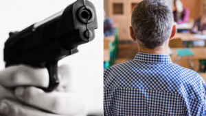 Punta la pistola in faccia al professore