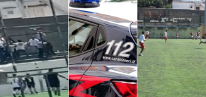 Rissa a Procida durante la partita di calcio