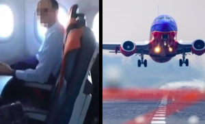 si masturba in aereo