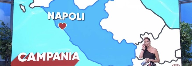 "Andiamo a Napoli" ma la grafica mostra il Lazio: gaffe di Veronica Maya a L'Italia che fa