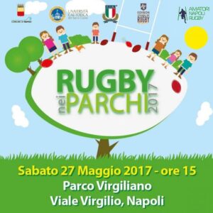 "Rugby nei Parchi" a Napoli: palla ovale e bambini, sabato 27 Maggio al Parco Virgiliano
