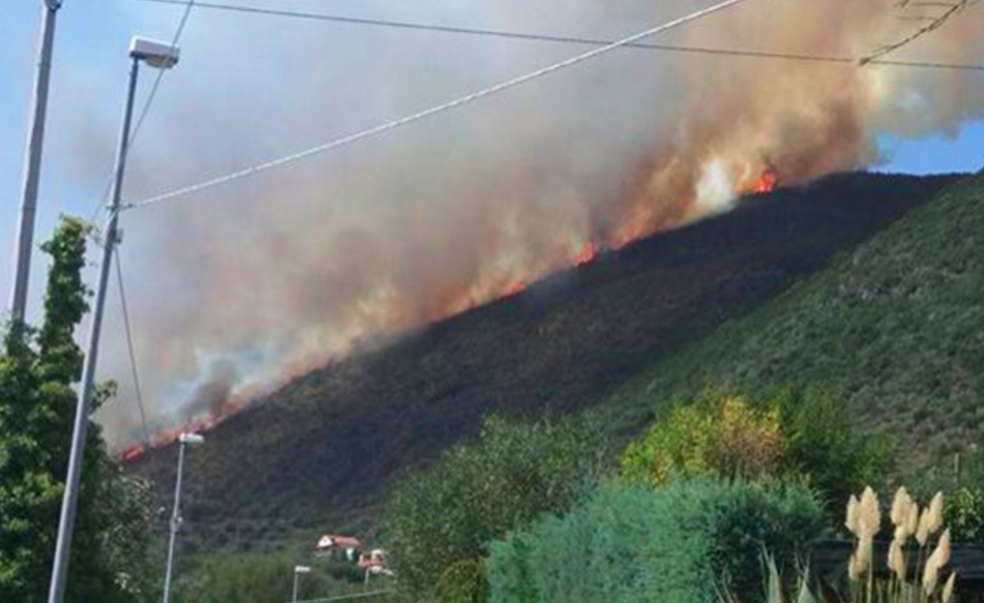 Incendio in Campania: fiamme minacciano Pisciotta