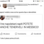 Frasi choc in rete contro i napoletani spariti in Messico