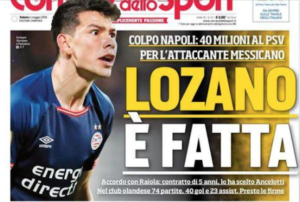 Napoli, sembra fatta per Lozano: accordo con il giocatore e il Psv