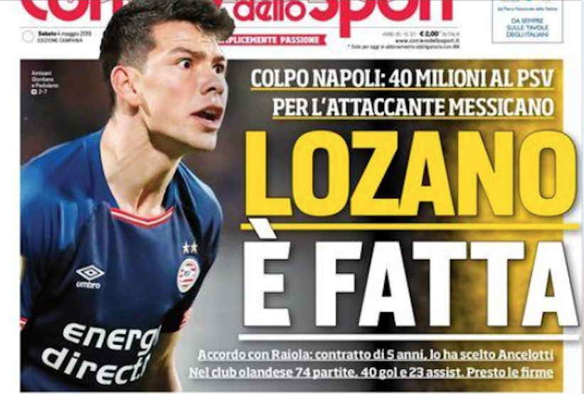 Napoli, sembra fatta per Lozano: accordo con il giocatore e il Psv