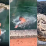 Entra in auto e si tuffa nella fontana della Reggia: "Aiutato dai custodi"