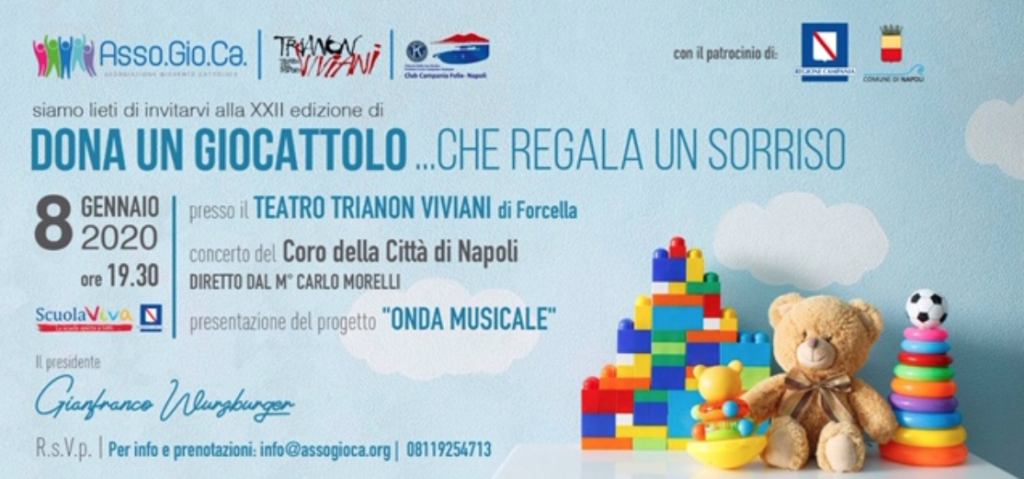 'Dona un giocattolo...che regala un sorriso', l'iniziativa per i bambini al Teatro Trianon Viviani