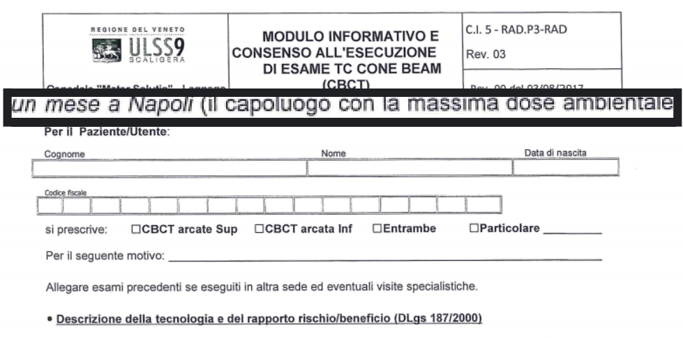 "Radiazioni ambientali vivendo un mese a Napoli", la gaffe dell'Asl di Verona
