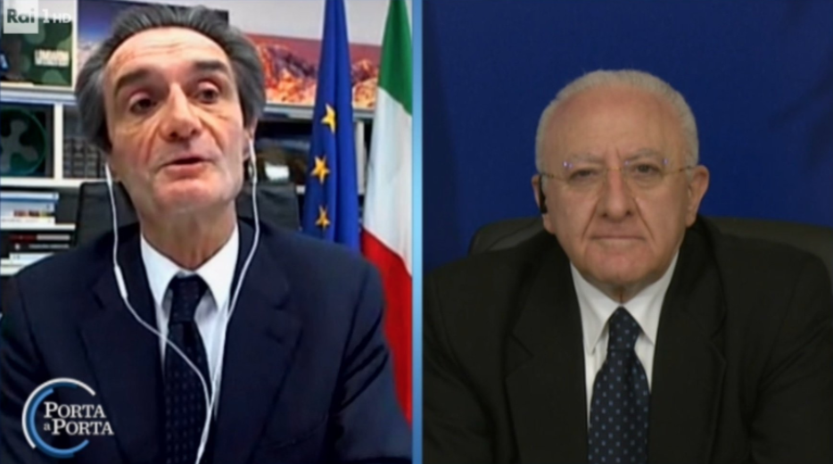Fontana è d'accordo con De Luca: "Ha ragione, sono degli imbecilli"
