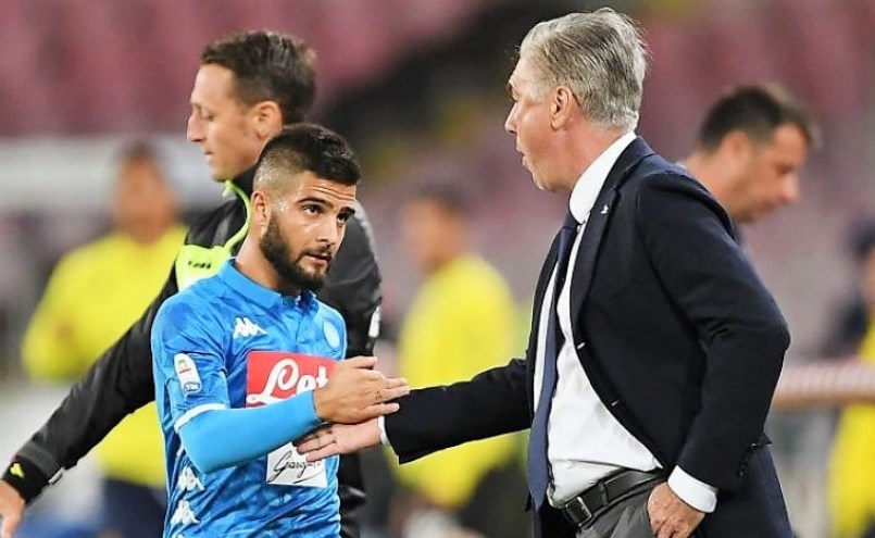 È rottura tra Ancelotti e Insigne, il gesto dell'attaccante ha spazientito il tecnico