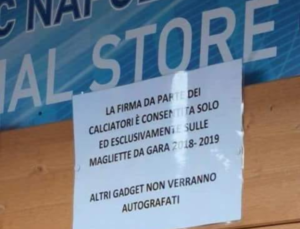 La firma da parte dei calciatori è consentita solo ed esclusivamente sulle magliette da gara 2018/2019