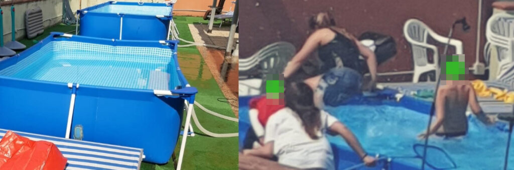 Controlli anti contagio, installano piscine su terrazzo condominiale a Casoria: "I soliti cretini"