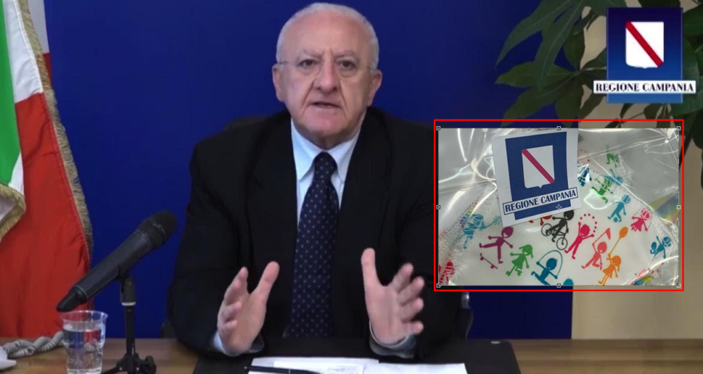 Vincenzo De Luca annuncia consegne delle mascherine a oltre 1 milione di bambini