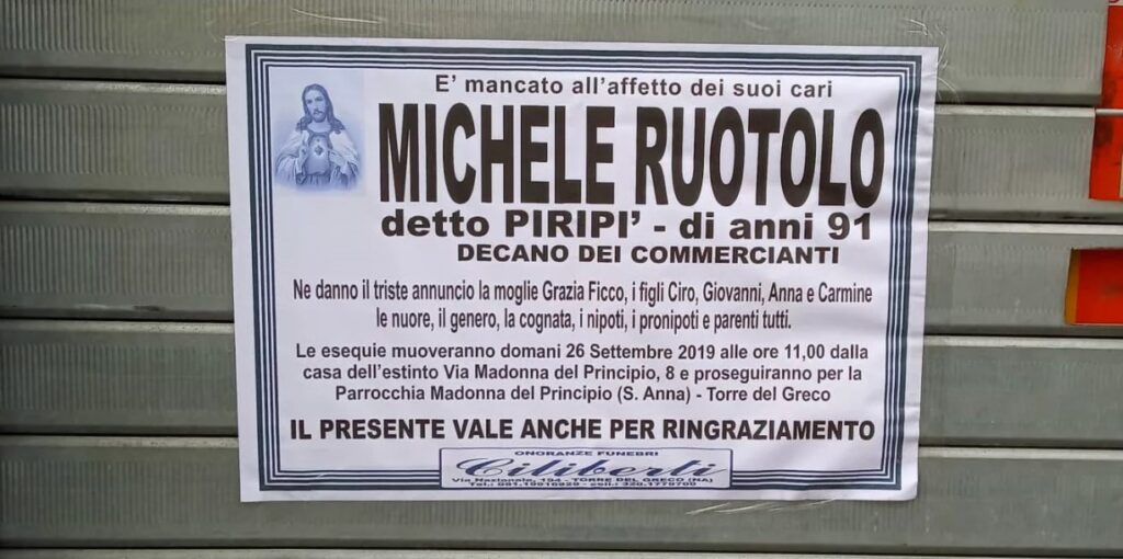 Torre del Greco, addio a 'Piripì' storico tabaccaio del centro