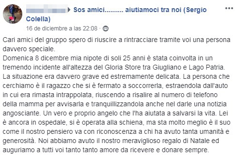 Appello nel Napoletano, salva la nipote in un incidente: "Aiutatemi a cercare quest'angelo"
