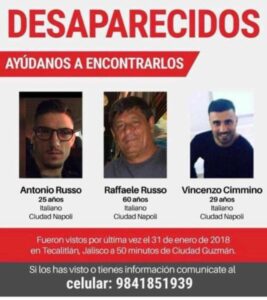 Dramma per una famiglia napoletana, padre, figlio e nipote scomparsi in Messico