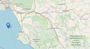 Terremoto nel Golfo di Salerno, scossa registrata dall'INGV