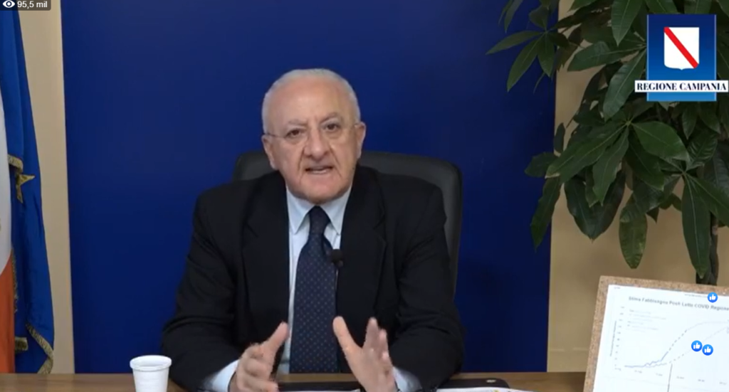 Vincenzo De Luca in diretta: "3000 contagiati ad aprile, servono misure definitive se non vogliamo contare migliaia di morti"