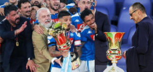 Il Napoli vince la Coppa Italia ed è subito ironia su Sarri: "Distanziamento sociale dai trofei"
