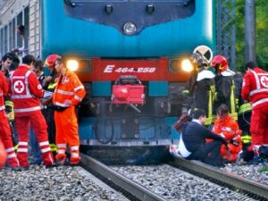 travolto dal treno