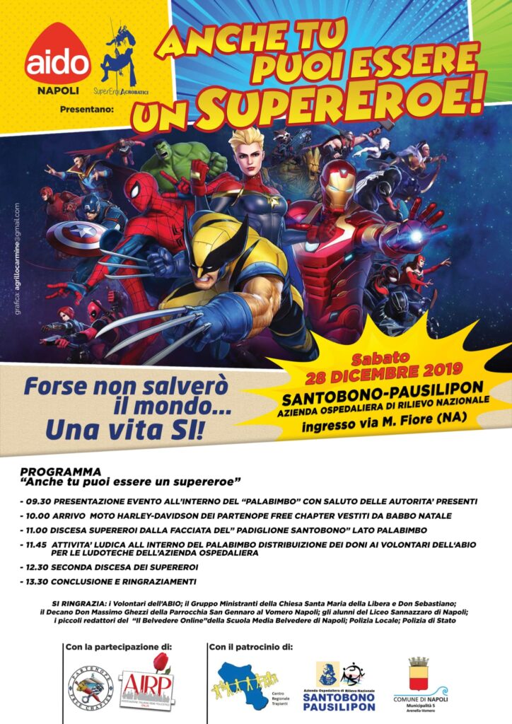 Santobono, ecco i supereroi per i bambini malati