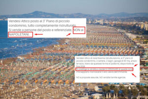 Tante le segnalazioni dei cittadini partenopei indignati. La denuncia del Consigliere regionale Borrelli. Oggi, però, il testo dell'annuncio è diverso