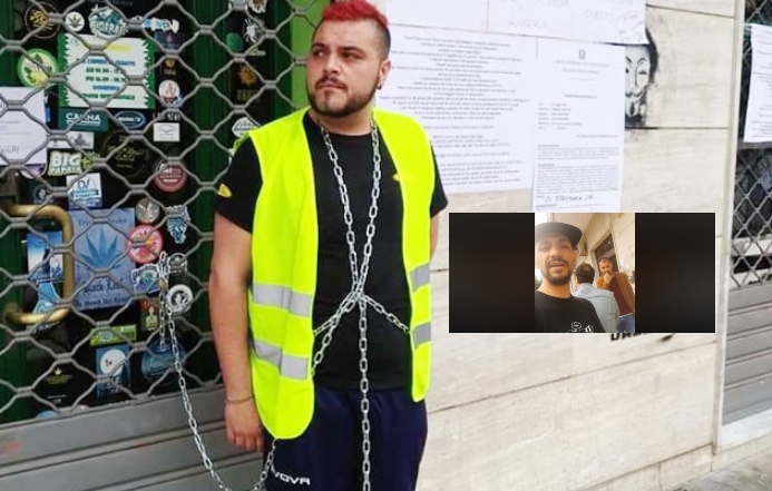 Chiudono i negozi di cannabis light, commerciante si incatena al locale: via alla mobilitazione