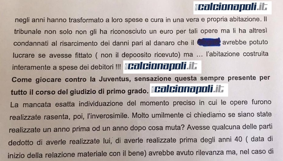 “Come con la Juve”. Episodio contestato in tribunale, la trovata di un Avvocato
