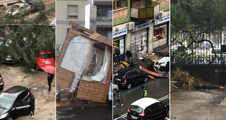 Pioggia e tempesta a Napoli, cadono alberi e tettoie: danni e feriti anche in provincia