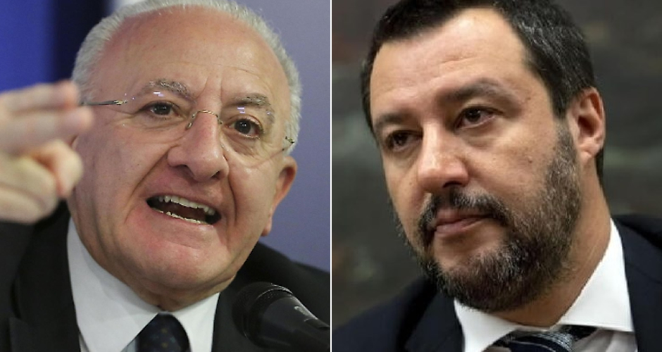 Le fritture di pesce più forti delle ruspe, lo sceriffo De Luca schianta il capitano Salvini e spacca il Pd
