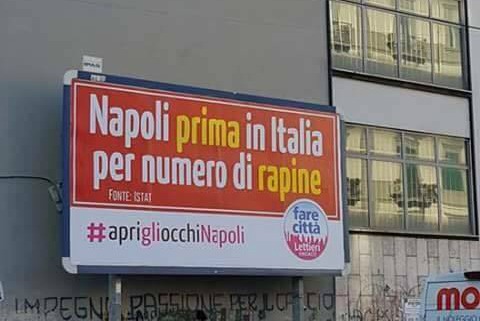 Gianni Lettieri offende Napoli con i suoi cartelloni elettorali