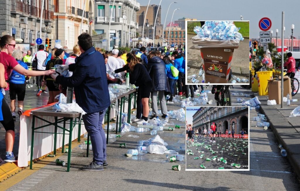 Napoli, lo 'scempio' lasciato dalla maratona: "Altro che green e plastic free"