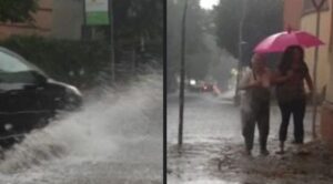 Nubifragio si abbatte sull'area Nord di Napoli, temporale ad Acerra