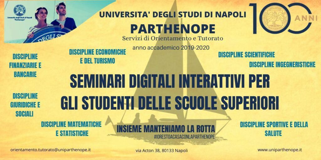 Università Parthenope, nasce il programma di sperimentazione virtuale "Insieme manteniamo la rotta"