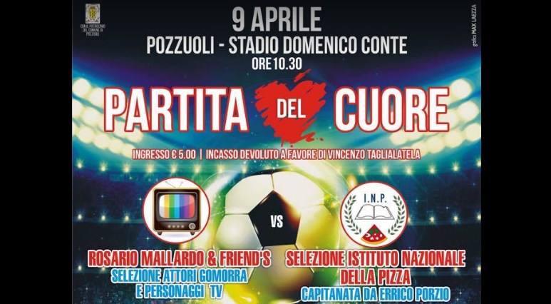 Partita del cuore tra pizzaioli e attori di Gomorra: la beneficenza vince a Pozzuoli