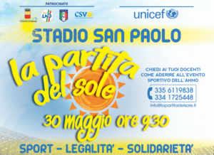 Partita del Sole allo Stadio San Paolo: attori, cantanti, calciatori e magistrati per l’integrazione