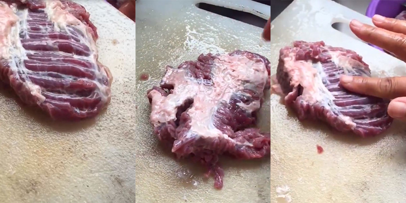 Bistecca cruda si muove e "prende vita", il video è immediatamente virale