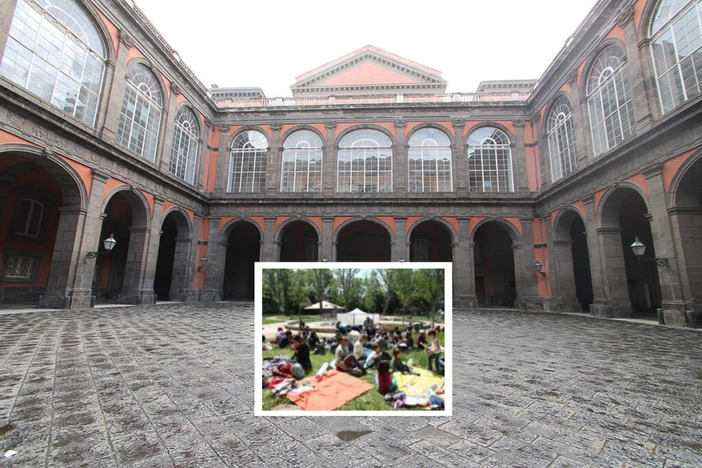 Degrado a Palazzo Reale, picnic e bivacco nella corte Reale