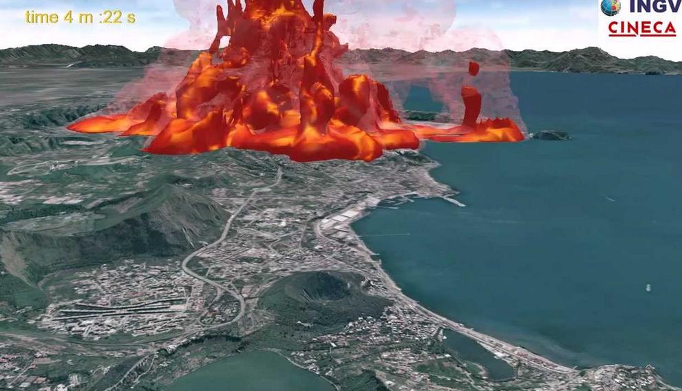 Ricostruzione dell'eruzione dei Campi Flegrei: il video della catastrofica distruzione