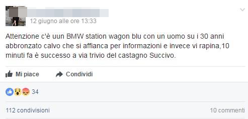 Nuovo metodo di rapina in provincia: scatta la denuncia su Facebook