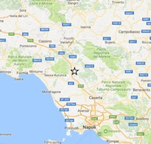 Scossa di terremoto in Campania, lieve sisma nel casertano