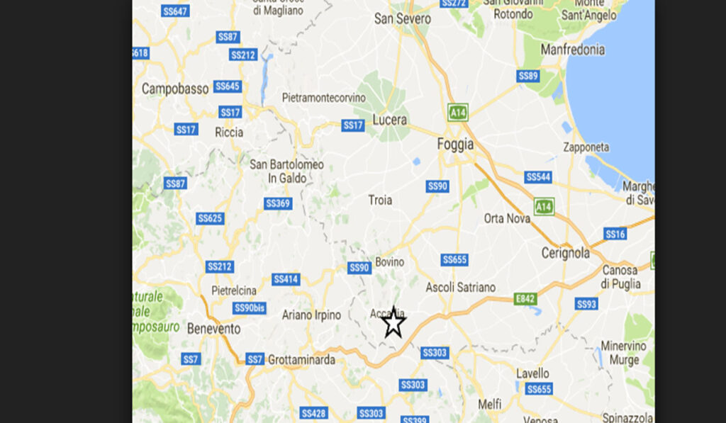 Scossa di terremoto tra la Puglia e la Campania, la terra trema anche a Benevento