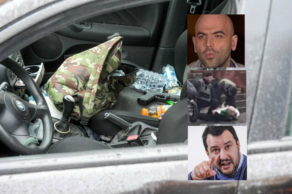 Macerata, spara dall'auto e ferisce 6 persone: Saviano, "è colpa di Salvini"