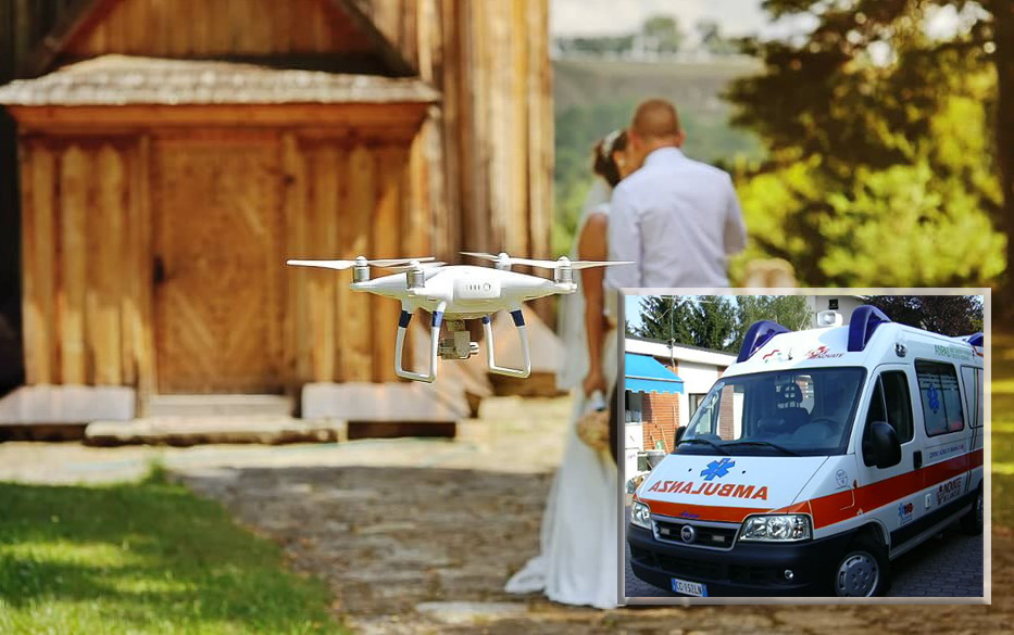 Matrimonio con incidente nell'Agro-nocerino, sposa colpita da drone finisce in ospedale