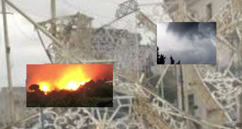 Nubifragio e tromba d'aria in Irpinia, incendio ad Aciaroli: ferragosto contro natura